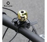 WEST BIKING Campanello per bicicletta in lega di rame, suono forte e nitido, impermeabile, campanello per manubrio di bicicletta, avviso per il ciclismo nero,argento,Nero (materiale in rame),Oro (mate