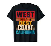 West Coast Best Coast California Retro Maglietta