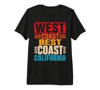 West Coast Best Coast California Retro Maglietta Premium