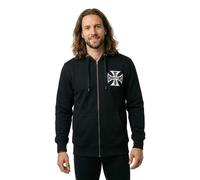 WCC West Coast Choppers Felpa con cappuccio Iron Cross Zipper nero S Nero