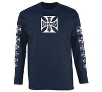 WEST COAST CHOPPERS Maglietta a maniche lunghe da uomo con logo OG AT, blu navy, M