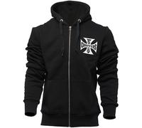 West Coast Choppers OG Classic Felpa con cappuccio zip, nero, taglia XL per maschi