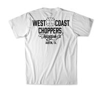 West Coast Choppers T-Shirt Motorcycle Company Logo Vintage Bianca