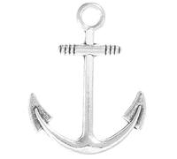 West Coast Paracord Anchor and Fish Hook Pendants for Beading and Jewelry Making (Silver, 5 Pack)