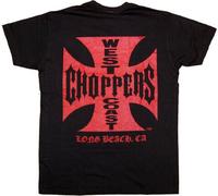 West Coast WCC Choppers T-Shirt Iron Cross Red Logo Schwarz-XL