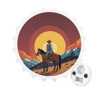 West Cowboy apribottiglie magnetico, strumento salvaspazio da cucina, divertente apribottiglie e magnete per frigorifero, per campeggio, viaggi, campeggio, stile bianco