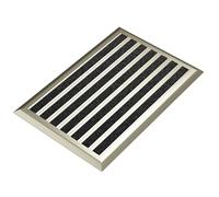 WEST&EAST zerbino ingresso esterno 40x60 cm, zerbino da esterno con bordo in alluminio dorato e rivestimento in polipropilene, tappeto antipioggia, tappetino porta ingresso, tappeto pulisci scarpe