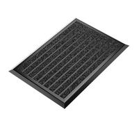 WEST&EAST zerbino ingresso esterno 40x60 cm, zerbino da esterno con bordo in alluminio nero e rivestimento in polipropilene, tappeto antipioggia, tappetino porta ingresso, tappeto pulisci scarpe