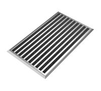 WEST&EAST zerbino ingresso esterno 55x90 cm, zerbino da esterno con bordo in alluminio argentato e rivestimento in polipropilene, tappeto antipioggia, tappetino porta ingresso, tappeto pulisci scarpe