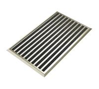 WEST&EAST zerbino ingresso esterno 55x90 cm, zerbino da esterno con bordo in alluminio dorato e rivestimento in polipropilene, tappeto antipioggia, tappetino porta ingresso, tappeto pulisci scarpe