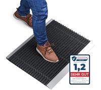 Zerbino alluminio esterno spazzole nere, tappetino alluminio 55 x 90 cm, zerbino da esterno, zerbino per uso esterno in alluminio, zerbino da esterno, tappetino a spazzola da esterno, zerbino