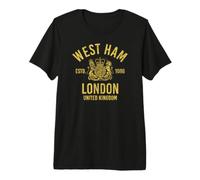 West Ham Suburb of London Regno Unito Stampa Oro Invecchiato Maglietta Premium