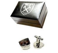 West Ham United FC Acciaio da Uomo di Lusso Crest Camicia Gemelli Whufc