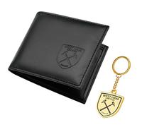 West Ham United Set di accessori per tifosi del West Ham con scomparti per carte di credito e tasca per monete, accessori per tifosi del West Ham, Nero , Taglia unica, Moderno