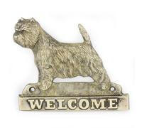 West Highland Bianco Terrier - Piastra IN Ottone Con Iscrizione 'Welcome' Artdog