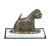 West Highland Bianco Terrier Statuetta Su Chiaro Pietra Art-Dog