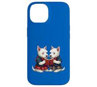 West Highland Terrier brucia la notte leggendo poesie Custodia per iPhone 14
