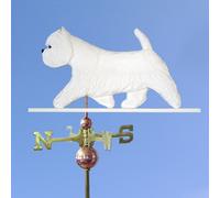 West Highland Terrier Intagliato a Mano Dipinto Basswood Cane Banderuola