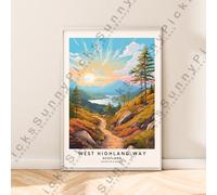 West Highland Way Illustrazione Stampa Scozia Viaggi Poster Decoro senza Cornice