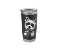 West Highland White Terrier Bere Caffè Ghiacciato Divertente Bicchiere termico in acciaio inox doppia parete