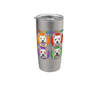 West Highland-White Terrier cane cane padre madre ritratto Bicchiere termico in acciaio inox doppia parete