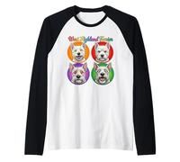 West-Highland-White Terrier Cani Padre Madre Ritratto Maglia con Maniche Raglan
