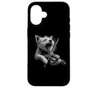 West Highland White Terrier che suona il violino violinista cane Custodia per iPhone 16