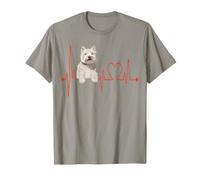 West Highland White Terrier Heartbeat I Miei Cani Sono Il Mio Cardio Maglietta