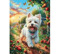 West Highland White Terrier in Flowers Puzzle 300 Pezzi Gioco Creativo Per Ragazzi Fairy Tale Wild Animals Fantasy Intelligenza Educativa Rompicapo Idea Regalo Per Figlio A Natale E Compleanno 300 PC