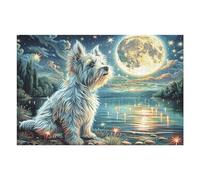 West Highland White Terrier Puzzle 1000 Pezzi Per Regalo Di Festa Della Mamma Cartone Di Alta Qualità Paesaggi Floreali Per Decorazione Domestica Qualità Premium Made 1000 PCS/75x50cm