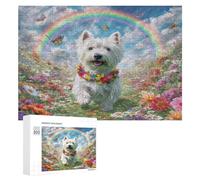 West Highland White Terrier Puzzle 300 Pezzi Collezione Multicolore Premium Cute Animal Pets Paesaggi Classici Per Amanti Del Puzzle Regalo Natale E Festa Aziendale Per Colleghi 300 PCS