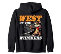West Of The Whiskers Cowboy Cat Felpa con Cappuccio