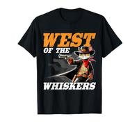 West Of The Whiskers Cowboy Cat Maglietta