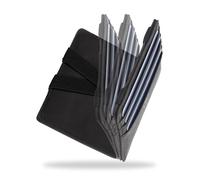 WEST - Portacarte di Credito da Uomo con Portamonete + Confezione Regalo - Portafoglio Uomo RFID Compatto Super Resistente - Porta Carte di Credito (Nero)