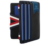 WEST - Portacarte di Credito da Uomo con Portamonete + Confezione Regalo - Portafoglio Uomo RFID Compatto Super Resistente - Porta Carte di Credito (Navy)