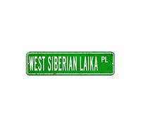 West Siberian Laika Cartello stradale Woodland Animal Metal Sign 7,6 x 30,5 cm personalizzato in alluminio targa rustica targa in latta per casa, bar, pub, garage, strada uomo grotta