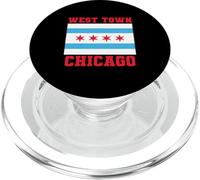 West Town Chicago Illinois Flag Loop 773 312 Deep Dish Pizza PopSockets PopGrip per MagSafe