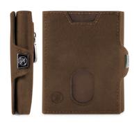 WEST® Trifold Slim Wallet con portamonete da uomo - Portafoglio da uomo Slim per 12 carte - Smart Wallets for Men - Mini portafoglio da uomo piccolo - Portafoglio da uomo piccolo, marrone, 6-12 Karten