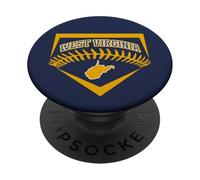 West Virginia Baseball Shield Art WV Travel Team giocatore di palla PopSockets PopGrip Adesivo