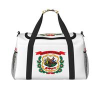 West Virginia - Borsa da viaggio con stampa bandiera dello Stato della Virginia Occidentale, borsa da palestra, borsa da viaggio essenziale per donne e uomini, Nero , Taglia unica