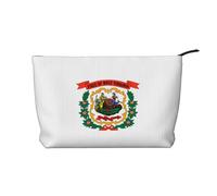 West Virginia - Borsa per il trucco multifunzionale in velluto a coste con chiusura a cerniera, 22 x 7 x 17 cm, per viaggi, campeggio, vacanze, fitness, Nero , Taglia unica