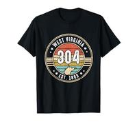 West Virginia Codice Area 304 Home State Pride Souvenir Maglietta