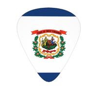 West Virginia Flag Printed set - 12 pezzi, plettri sottili, medi e spessi, adatti per chitarra, basso, chitarra elettrica e ukulele