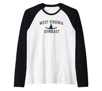 West Virginia Ginnasta Mountain State Athletics WV Ginnastica Maglia con Maniche Raglan