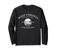 West Virginia GPS Coordinate The Mountain State EST 1863 Maglia a Manica
