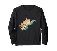 West Virginia Mappa Stato USA Maglia a Manica
