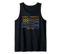 West Virginia Remi da canottaggio bandiera USA stile squadra grafica equipaggio Canotta