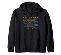West Virginia Remi da canottaggio bandiera USA stile squadra grafica equipaggio Felpa con Cappuccio