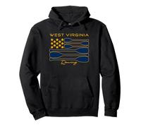 West Virginia Remi da canottaggio bandiera USA stile squadra grafica equipaggio Felpa con Cappuccio