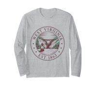 West Virginia Retro State 1863 River Gorge Bridge Maglia a Manica
